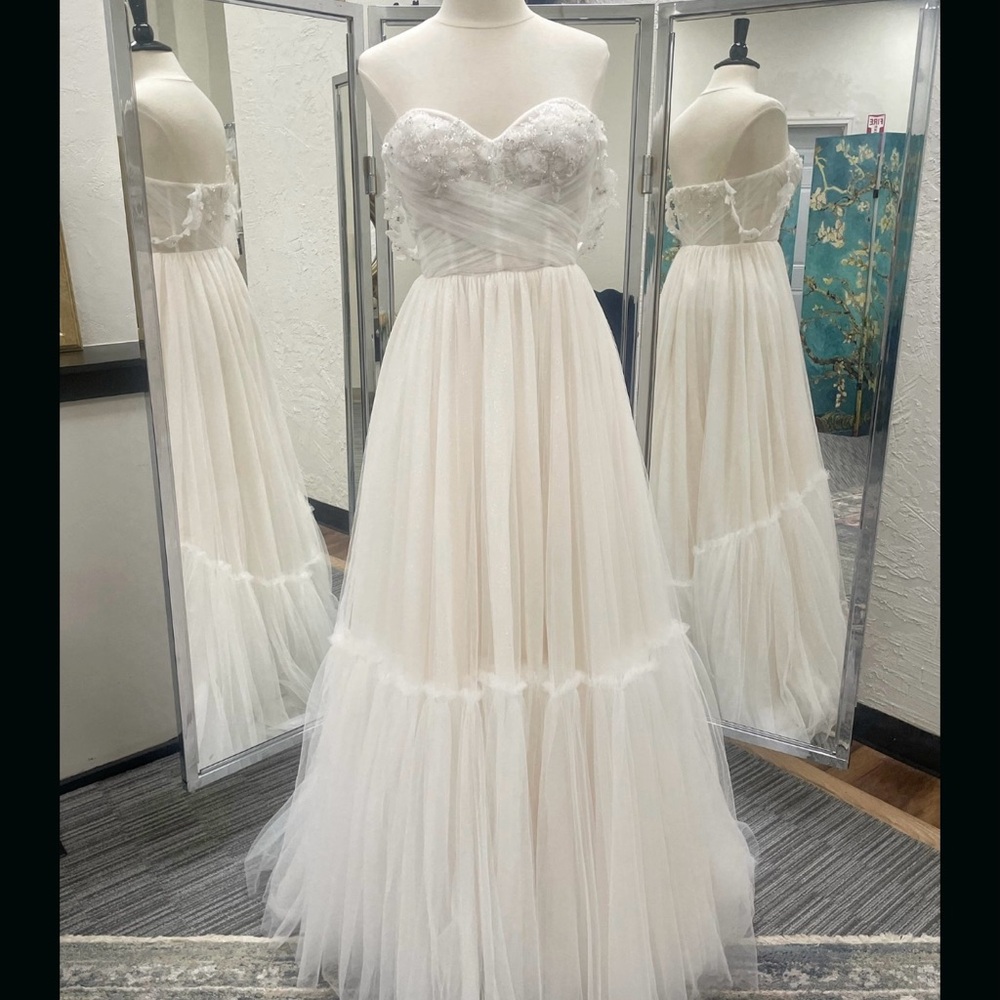 White April 22921 - Chic Strapless Ivory Bridal Dress